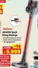 ARZUM AR4202 ŞARJLI DİKEY SÜPÜRGE